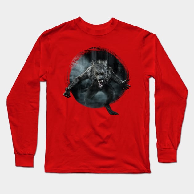 Werewolf Rampage Long Sleeve T-Shirt by Viergacht